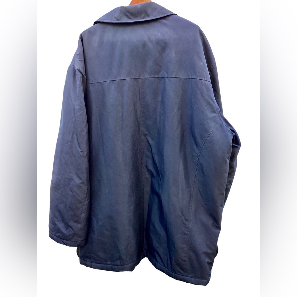 Dockers Premium Long Water Resistant Over Coat Jacket Black Men Large Zip Button - Picture 2 of 6